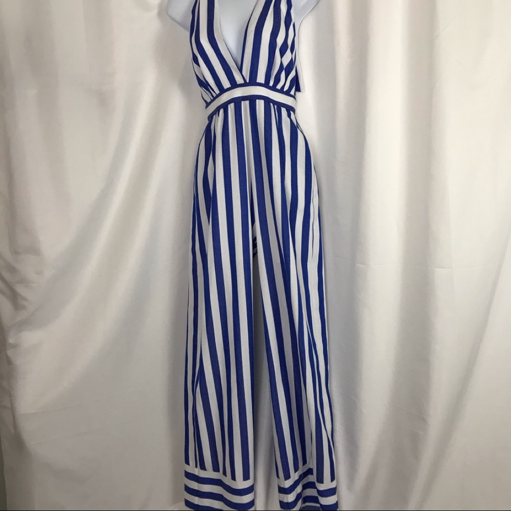 🇺🇸 WAYF Afton Stripe Halter Neck Jumpsuit - Picture 5 of 7